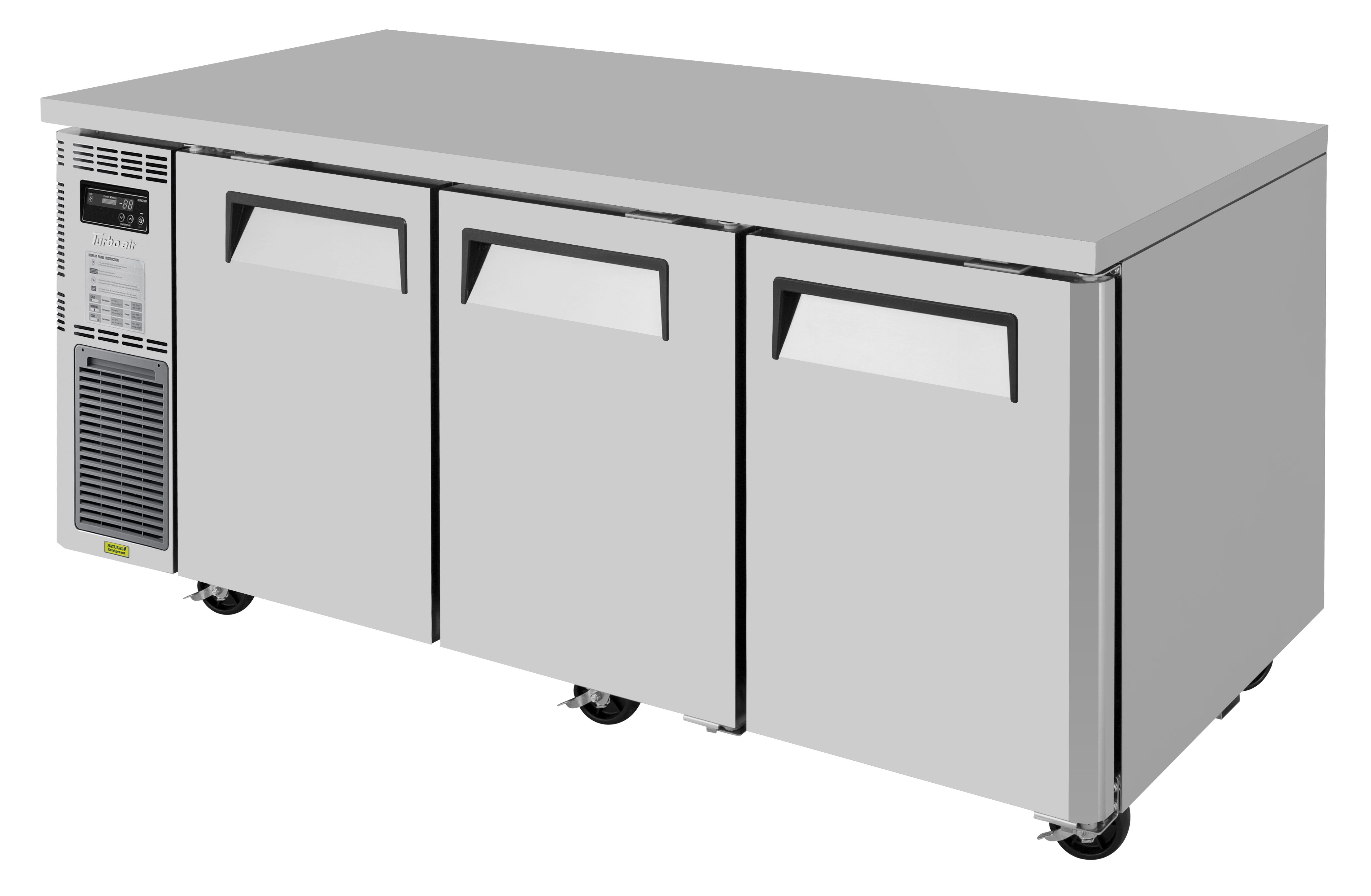 Tu/TuメロハーAOR Turbo Air M3F72-3-N 77.75'' Top Mounted 3 Section Solid Door Reach