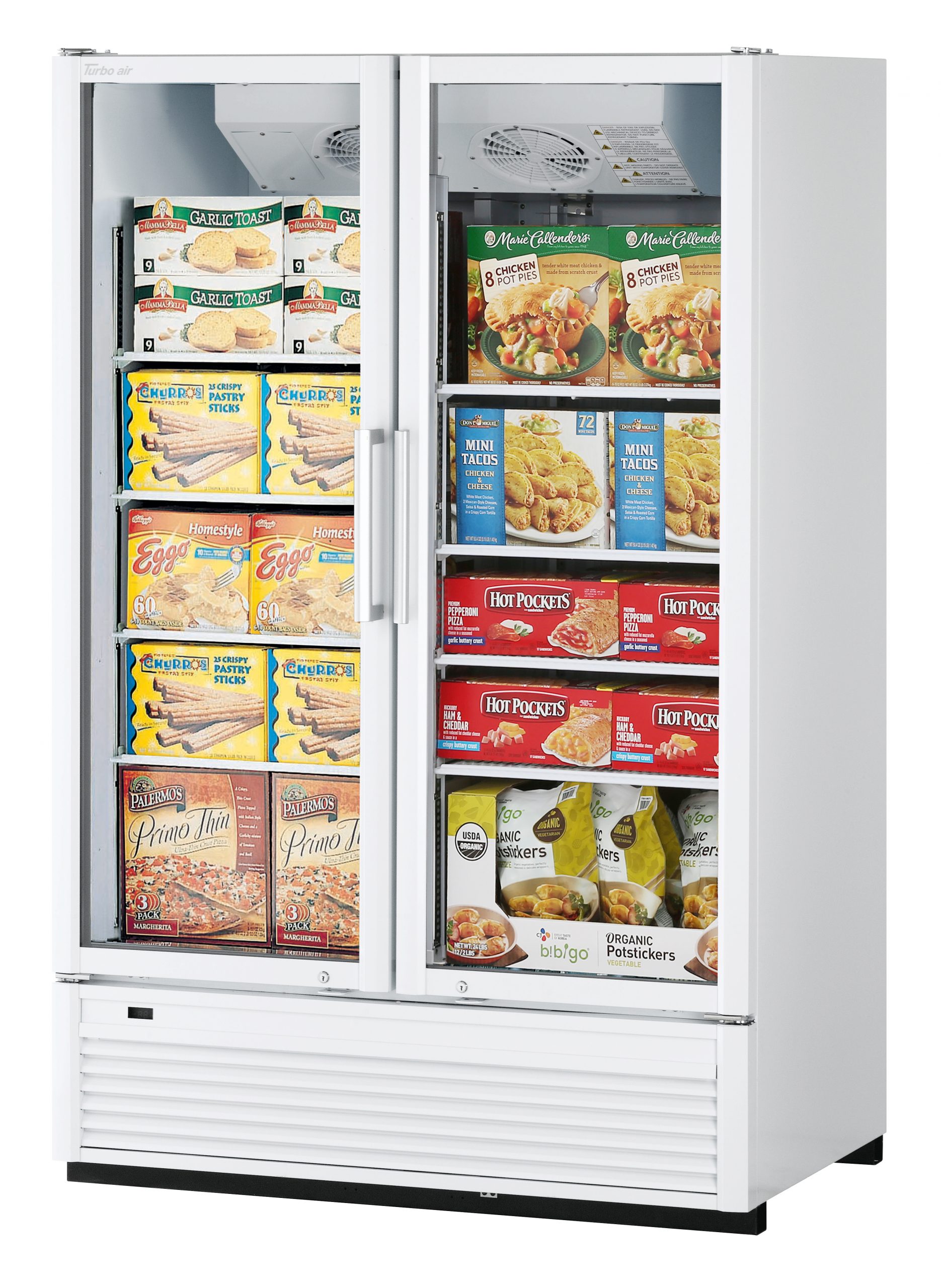 Turbo Air tgf-47sdh-n — Glass Door Freezer Merchandiser with 2 Doors, 77"H, 42.1 cu ft
