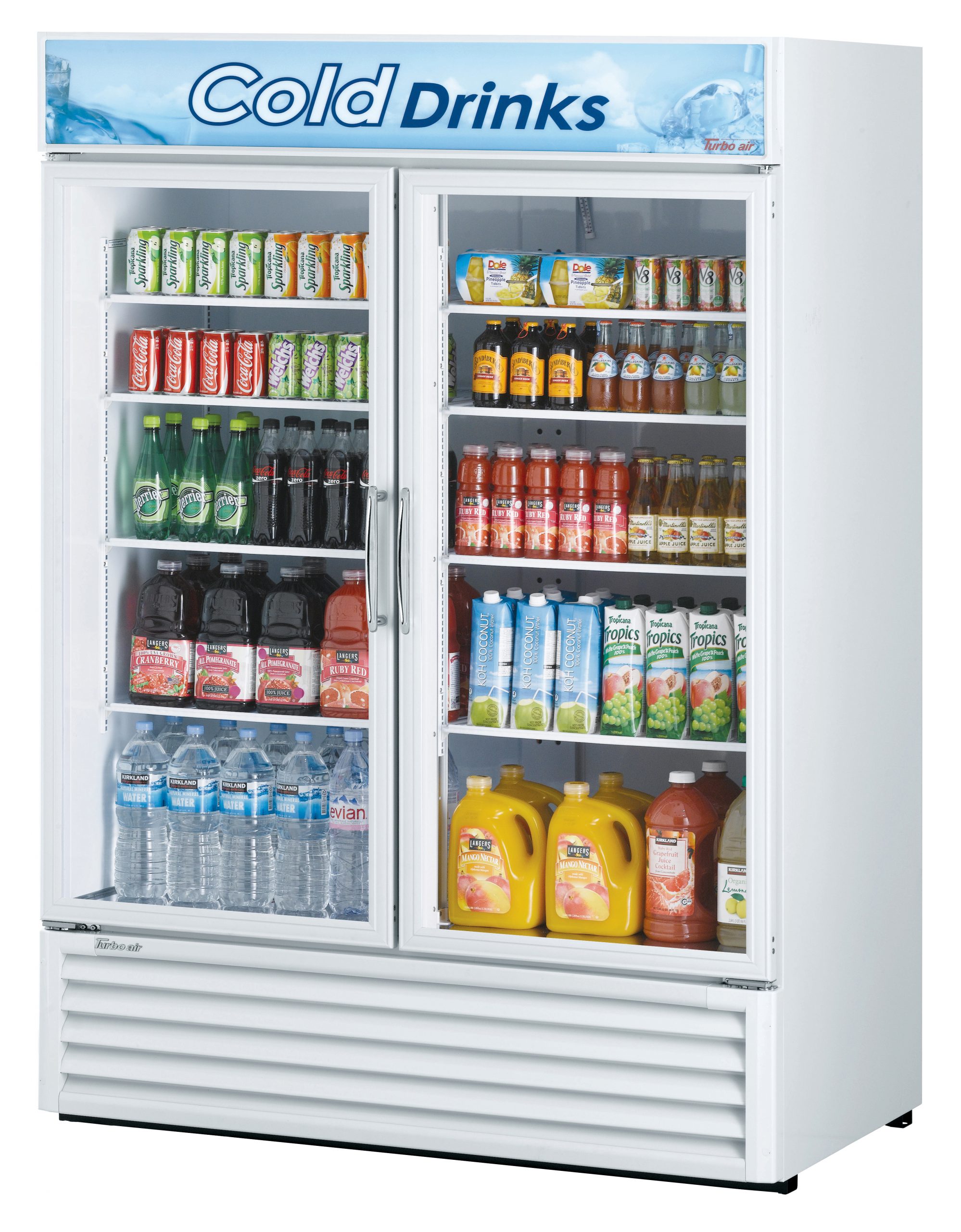 Turbo Air TGM-50RS*-N — Reach-In Refrigerator with 2 Glass Doors, 56"W x 33"D x 78"H, 45.97 cu ft